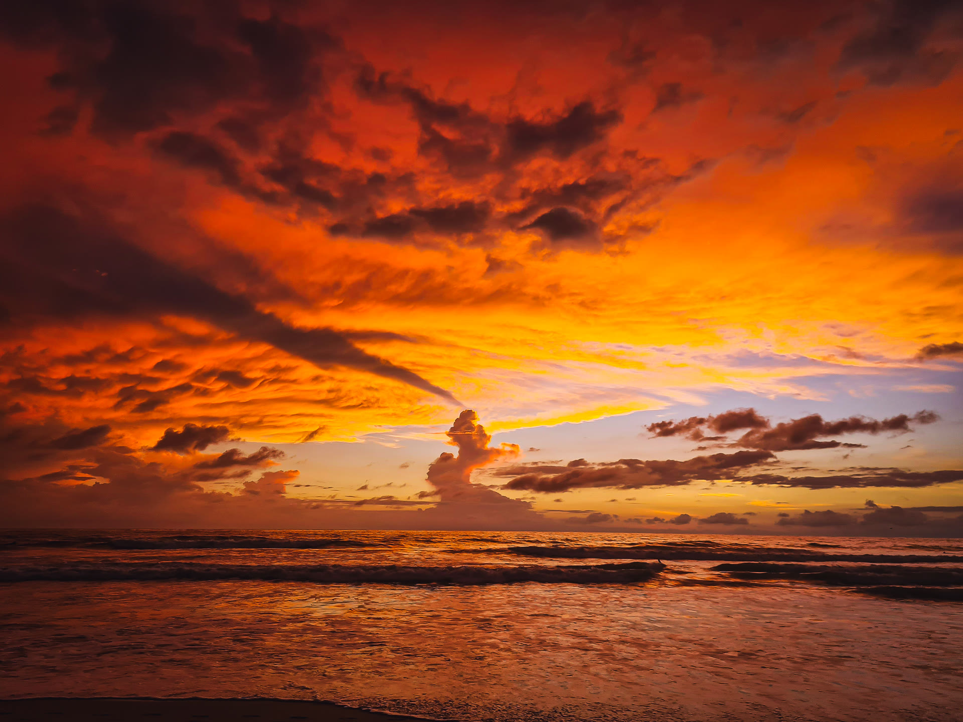Dramatic ocean sunset